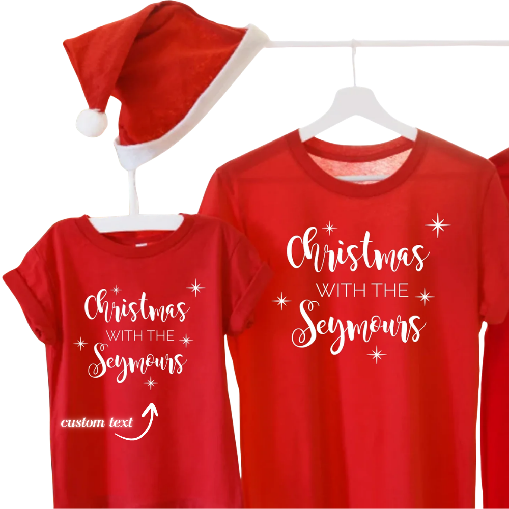 Personalized Name Christmas Family Matching T Shirt, Custom Xmas Family Shirts ET1223