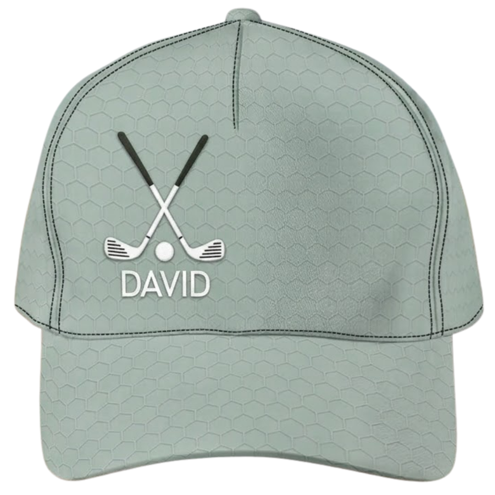 Custom Name Golf White Baseball Cap, Personalized Golf 3D Printed Hat CP0598