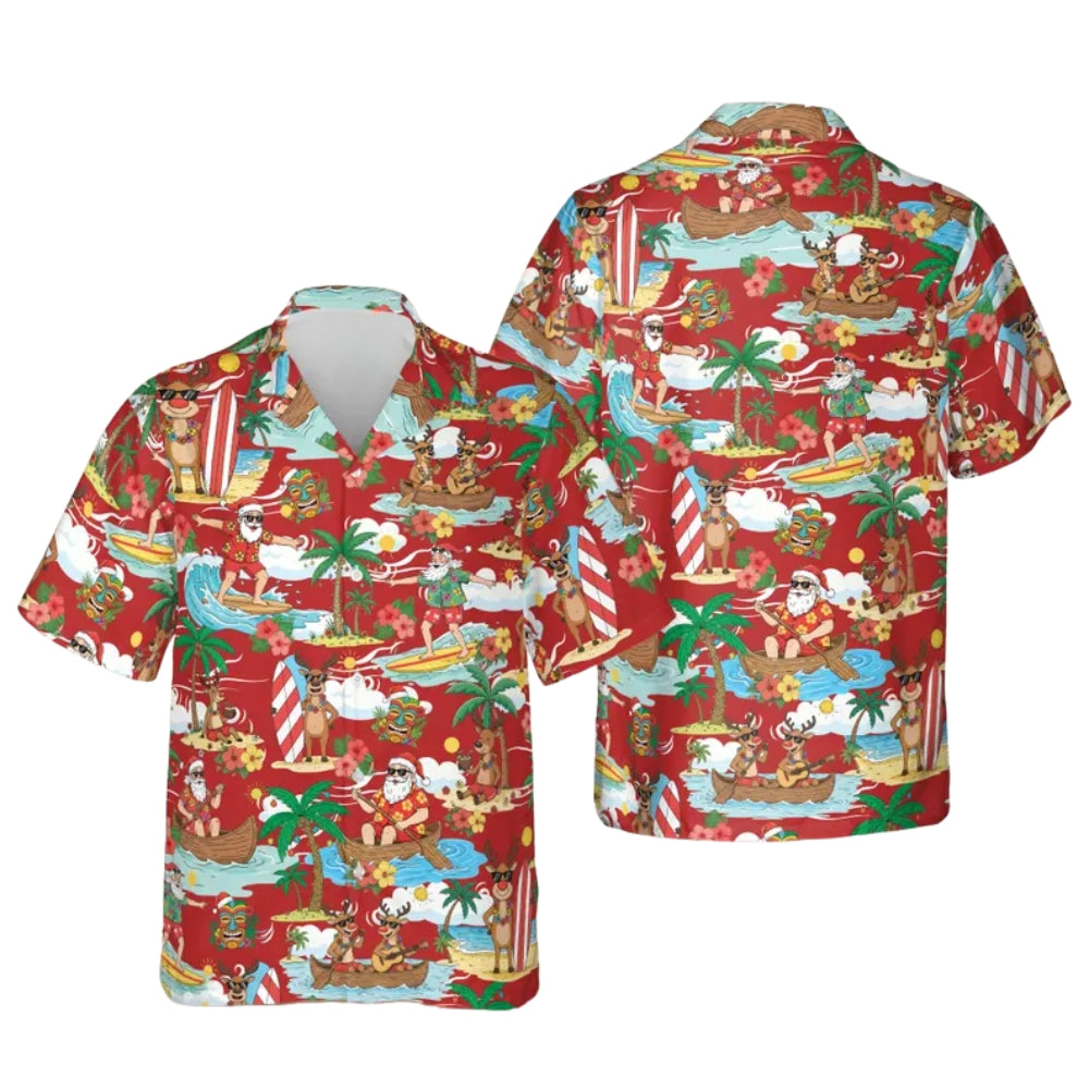 Funny Santa Tropical Hawaiian Shirt For Men And Women, Tropical Christmas Shirts ET0028