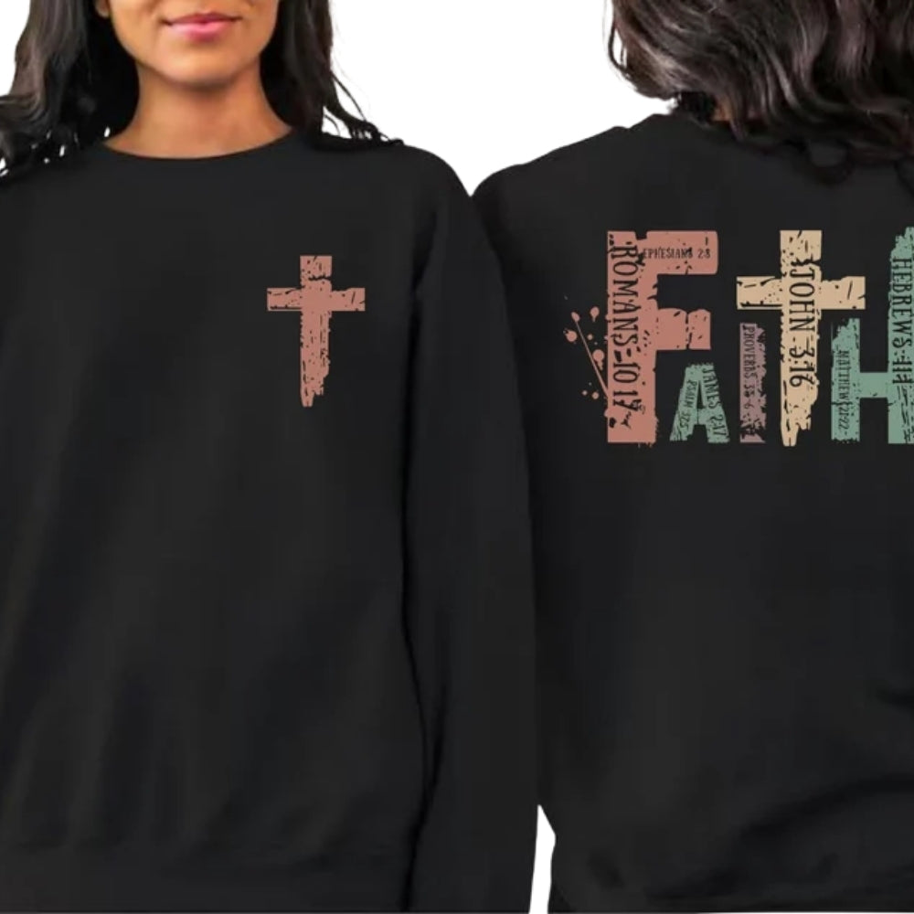 Retro Faith Bible Verse Sweatshirt, Christian Religious Sweatshirt 2D0303