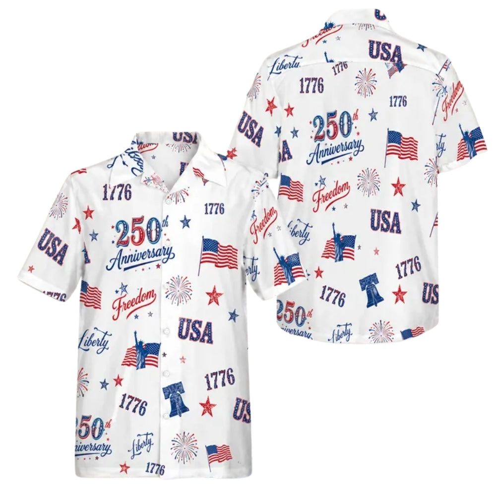 Matching 250 Anniversary Family Hawaiian Shirt, Independence Day Matching Hawaiian Shirts For Family ET0992