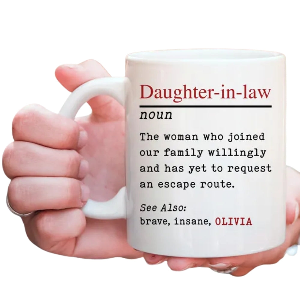 Personalized Funny Daughter In Law Mug from Mother In Law, Custom Daughter in Law Wedding Mug WD0084