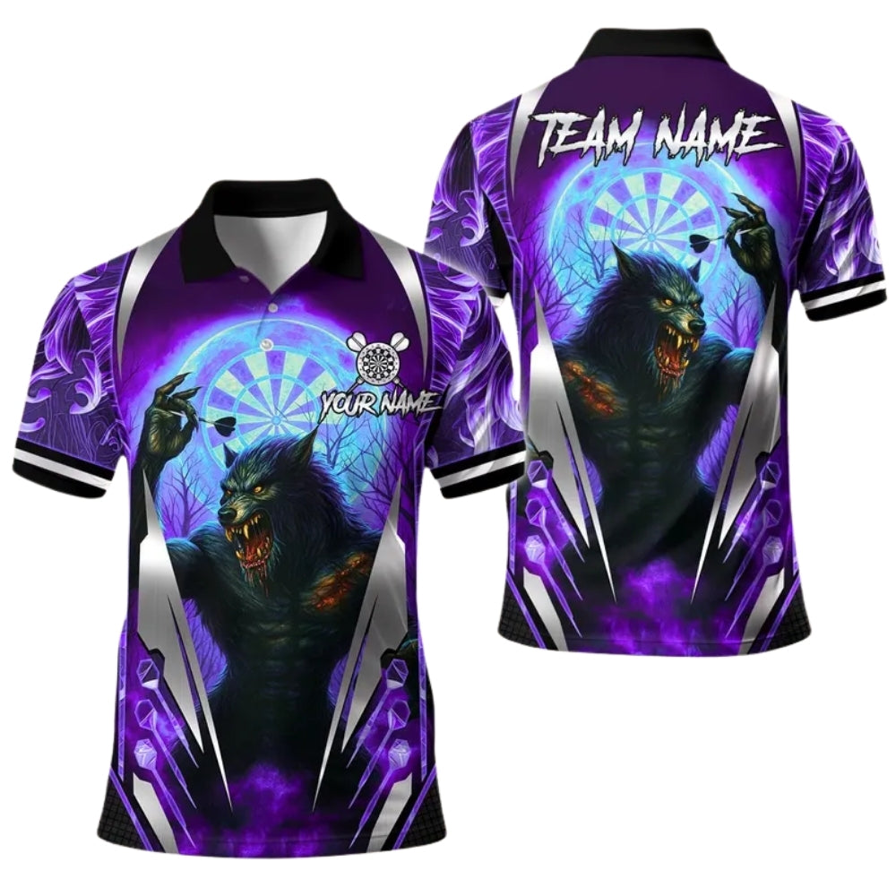 Custom Werewolf Darts Polo Shirt For Mens, Custom Wolf Darts Team Shirts DE0068