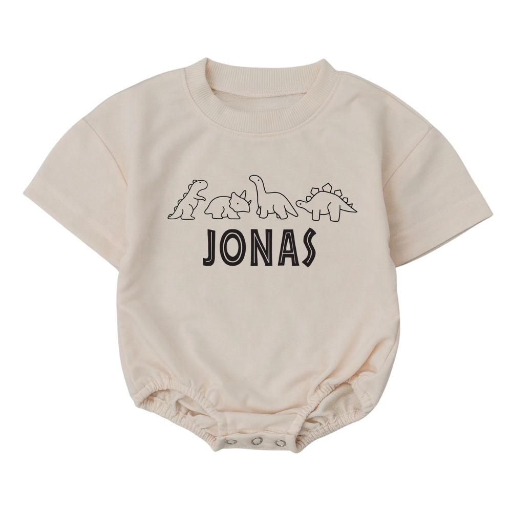 Personalized Dinosaur Baby T Shirt Romper Cute, Custom Dinosaur Baby Romper With Name BB0052