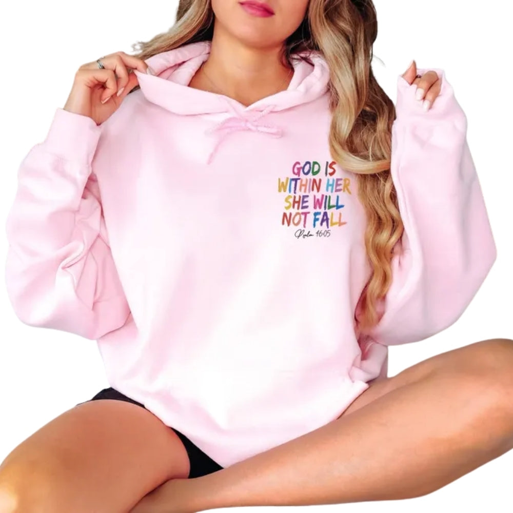 God Is Within Her She Will Not Fall Psalm 46:05 Hoodie, Bible Verse Christian Hoodie 2D0311