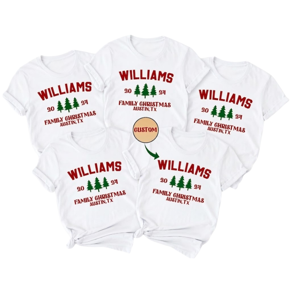 Personalized Destination Family Matching Christmas T Shirt, Custom Xmas Family Shirts ET1237