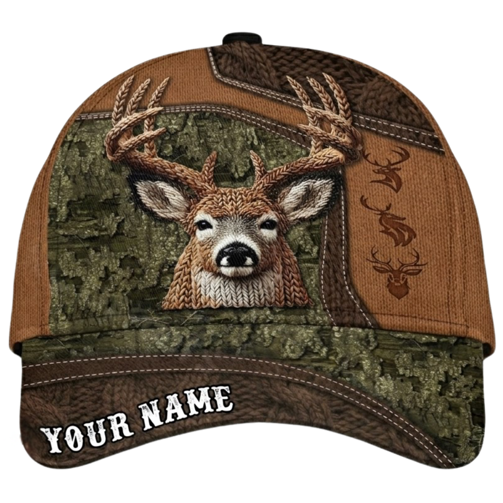 Custom Buck Deer Baseball 3D Printed Cap, Personalized Deer Hunting Hat CP0613
