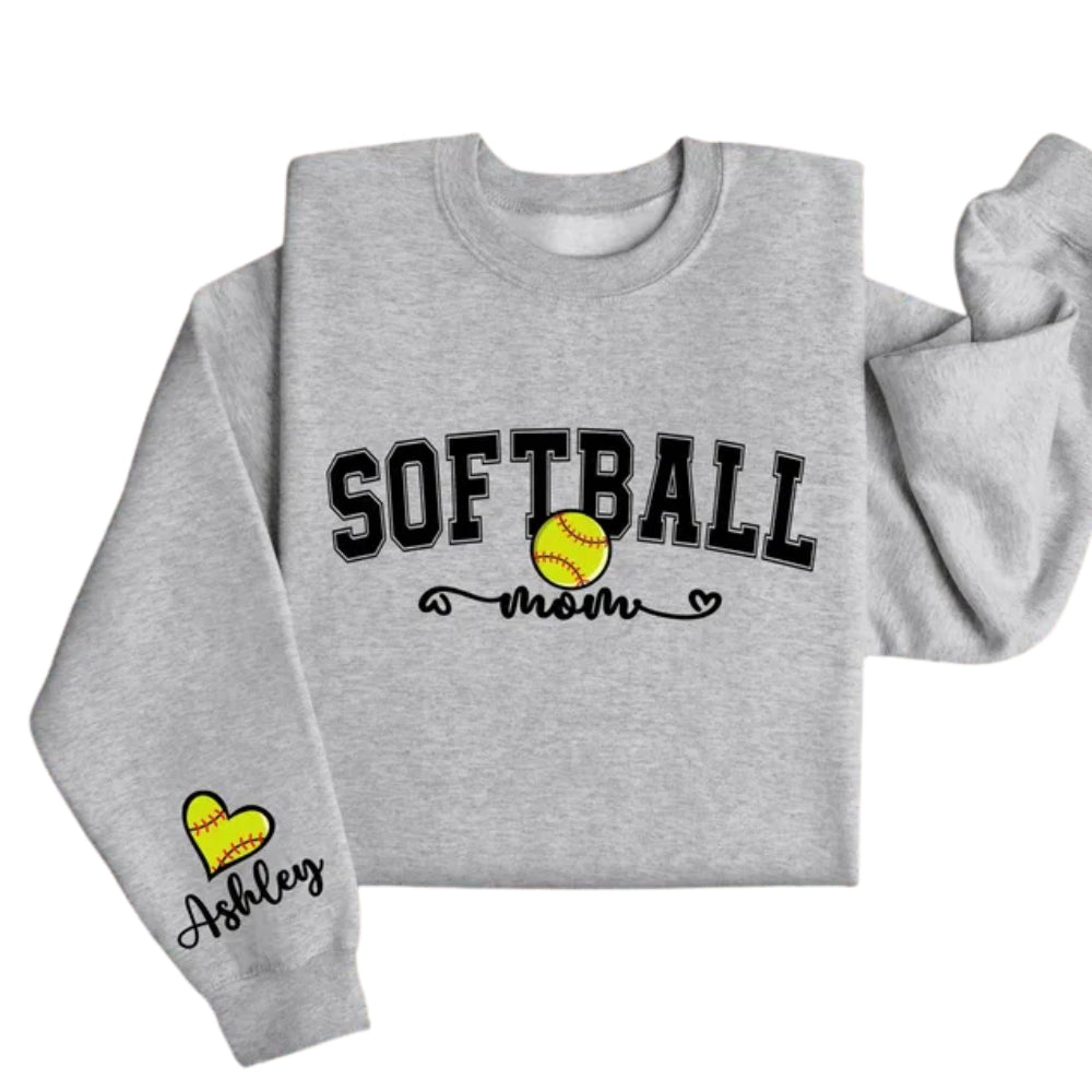 Custom Softball Mom Sweatshirt, Custom Softball Sweatshirt For Mama 2D0512