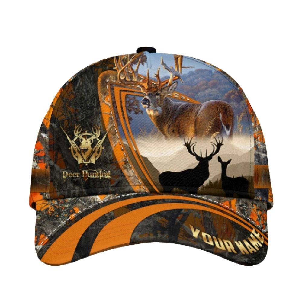 Custom Deer Hunting Orange Baseball Cap, Custom 3D Printed Deer Hunting Caps CP0367