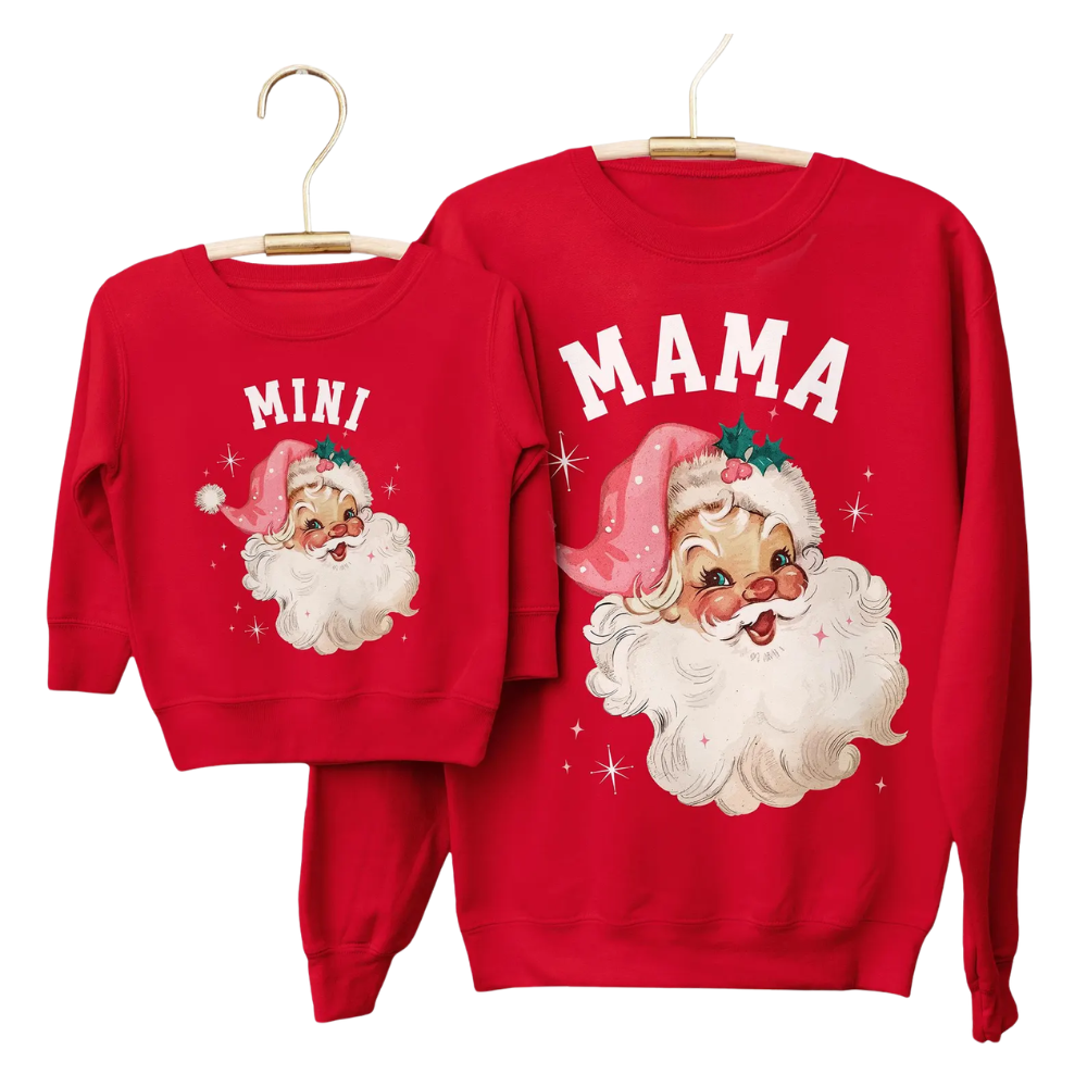 Mama And Mini Santa Claus Sweatshirt Matching, Christmas Mommy And Kids Sweatshirt ET1443