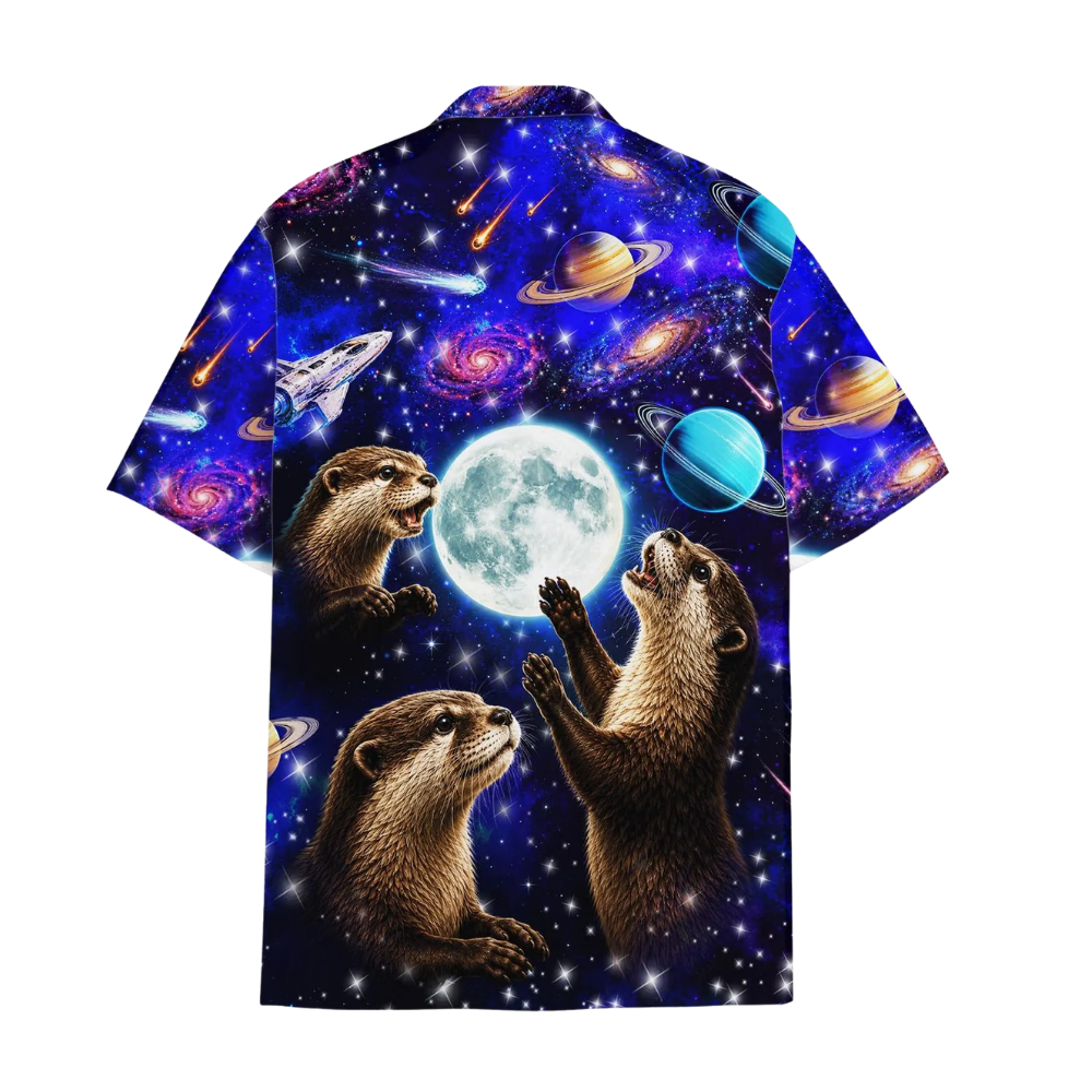 Otter Space Galaxy Hawaiian Shirt Men Women, Otter Hawaiian Shirt For Space Lover HE0679