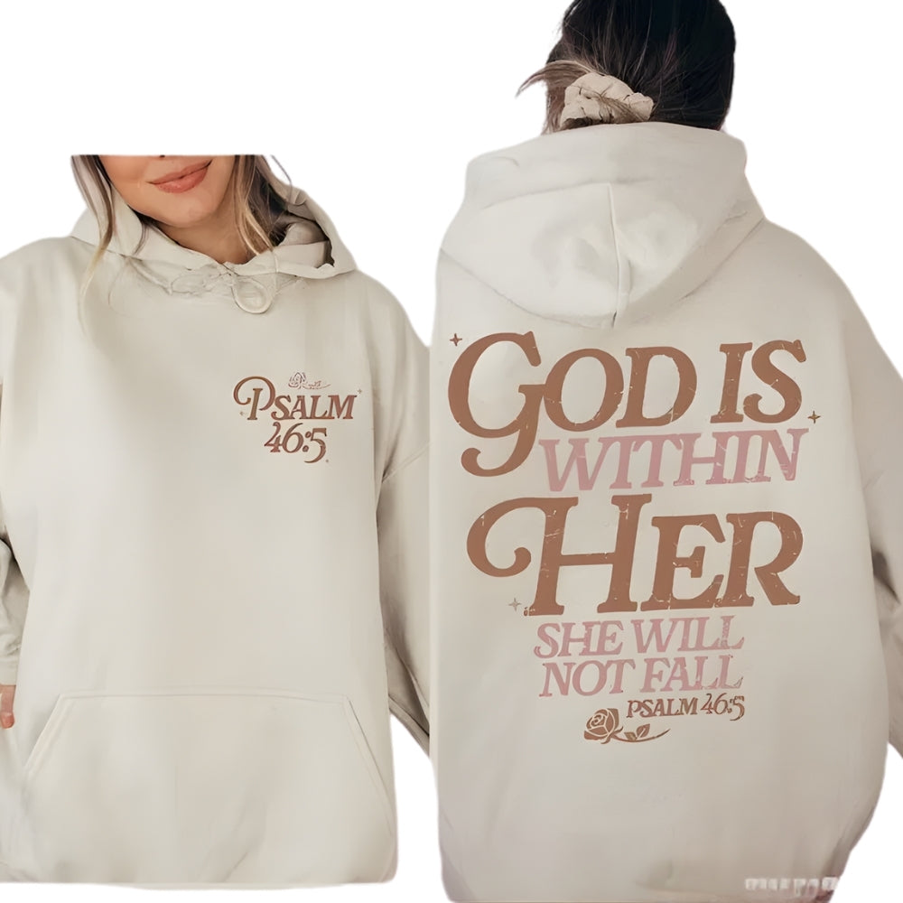 God Is Within Her She Will Not Fall Hoodie, Christian Faith Hoodie 2D0325
