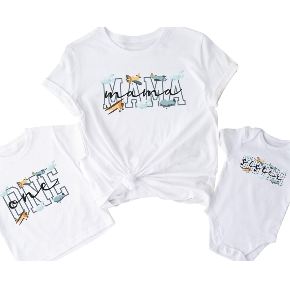 Matching Airplane First Birthday Family T Shirts, Airplane 1st Birthday Matching Shirts For Family ET0469