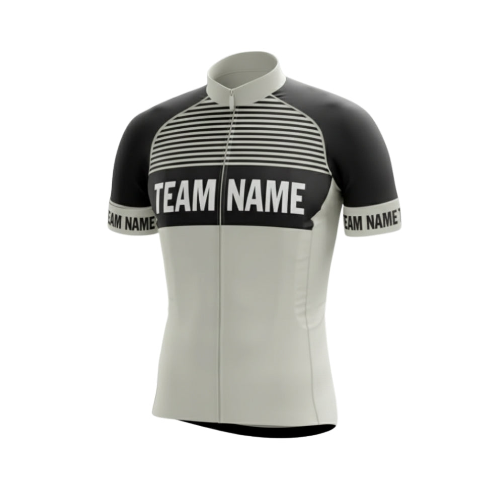 Custom Black Grey Cycling Team Short Sleeve Jersey For Men, Custom Cycling Jerseys CG0514