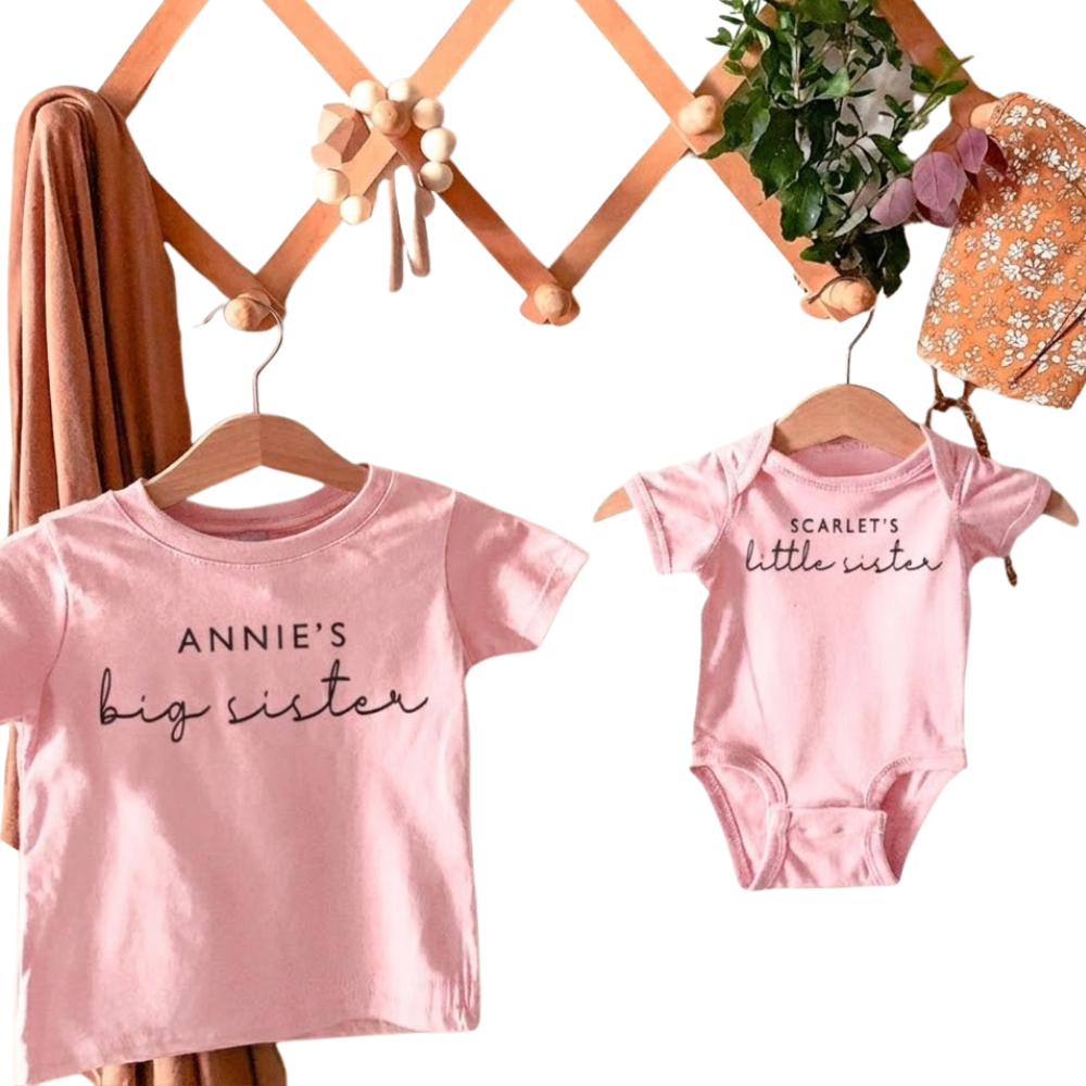 Custom Name Big Brother Little Brother Matching Sibling T Shirt, Personalized Baby Reveal Sibling Shirt ET1264