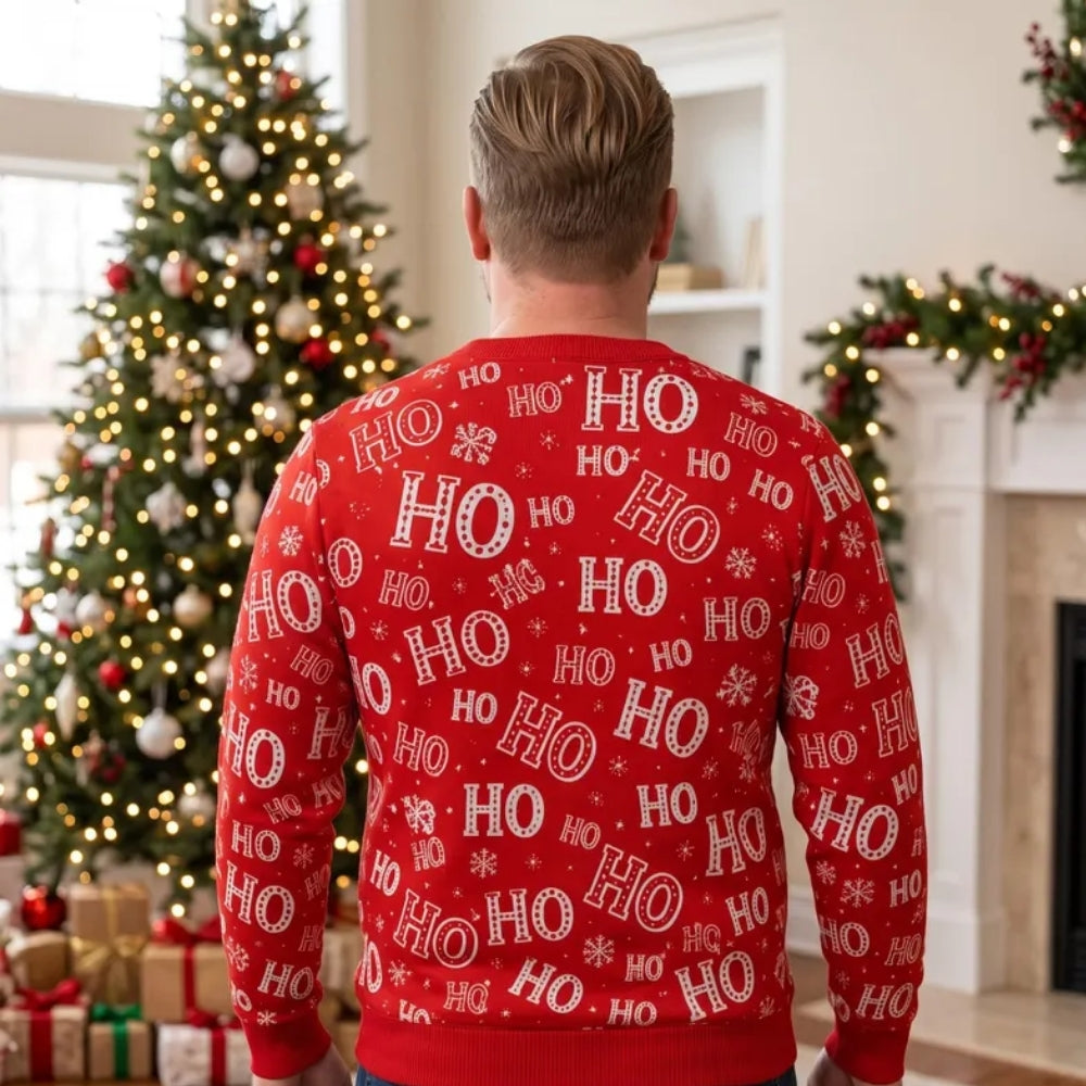 Santa Abs 3D Printed Christmas Sweatshirt For Men, Funny Christmas Sweater 2D1050