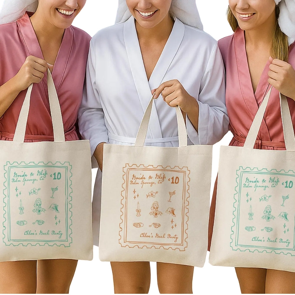 Custom Bachelorette Beach Tote Bag for Her, Custom Bachelorette Party Tote Bag WD0056