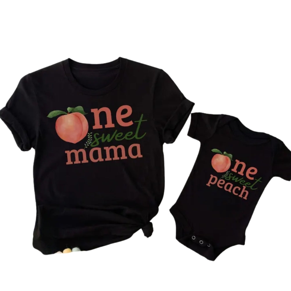 One Sweet Peach Custom Matching 1st Birthday Family T-Shirts, Custom Peach First Birthday Family Shirts ET0363