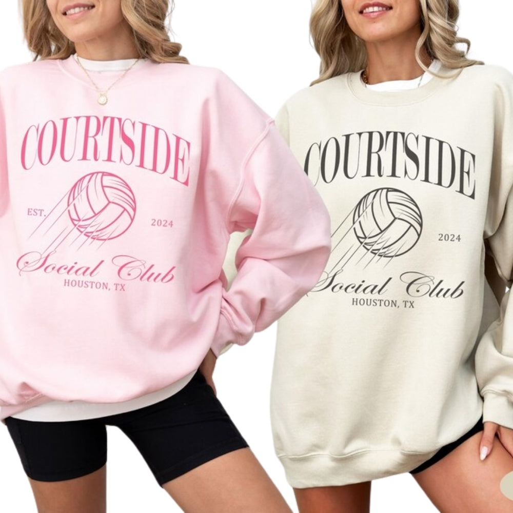 Custom Courtside Social Club Volleyball Sweatshirt, Custom Volleyball Sweatshirt 2D0540