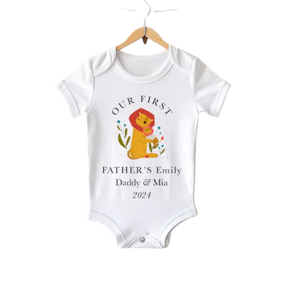 Our First Father's Day Personalized Daddy And Baby Crocodile Matching T Shirts, Custom First Father's Day Matching Shirts ET0918