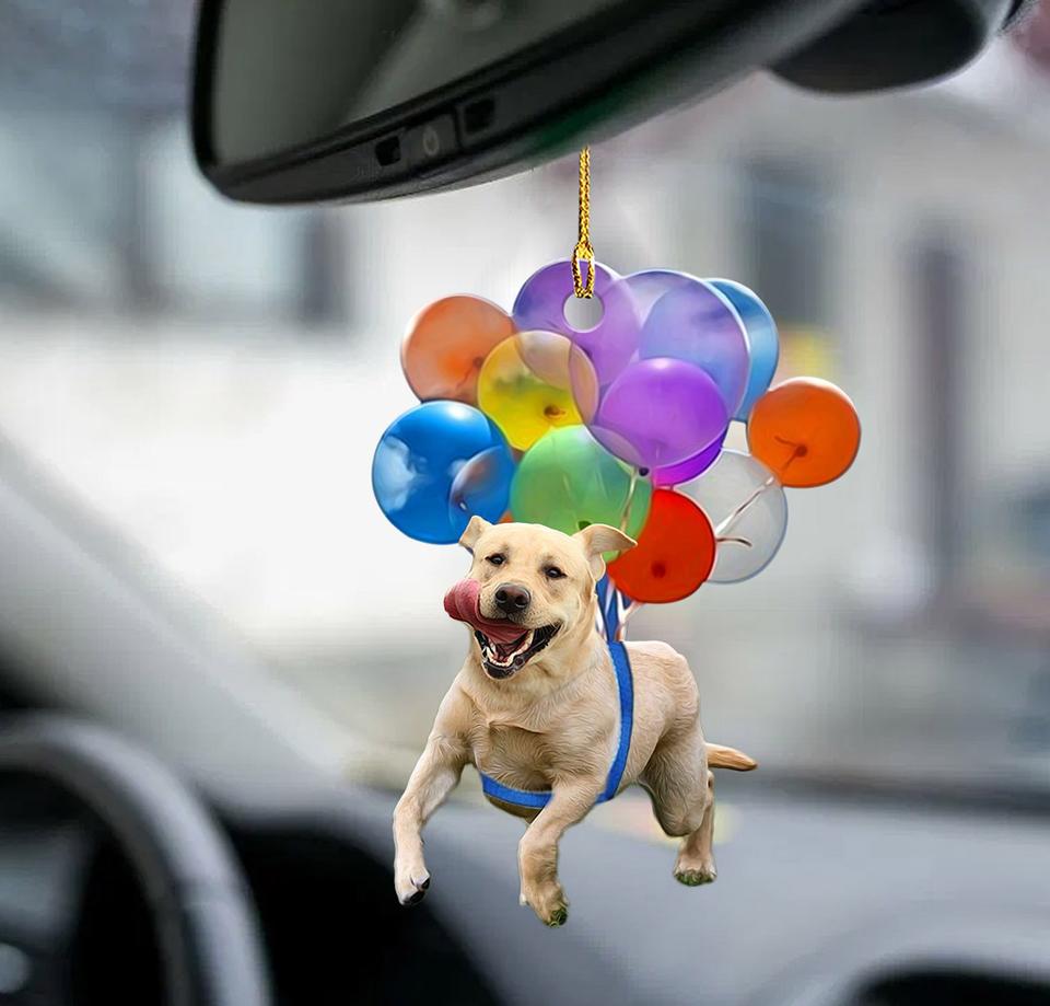 Labrador Retriever Dog Fly With Bubbles Car Hanging Ornament Dog Ornament Lasfour OO0791