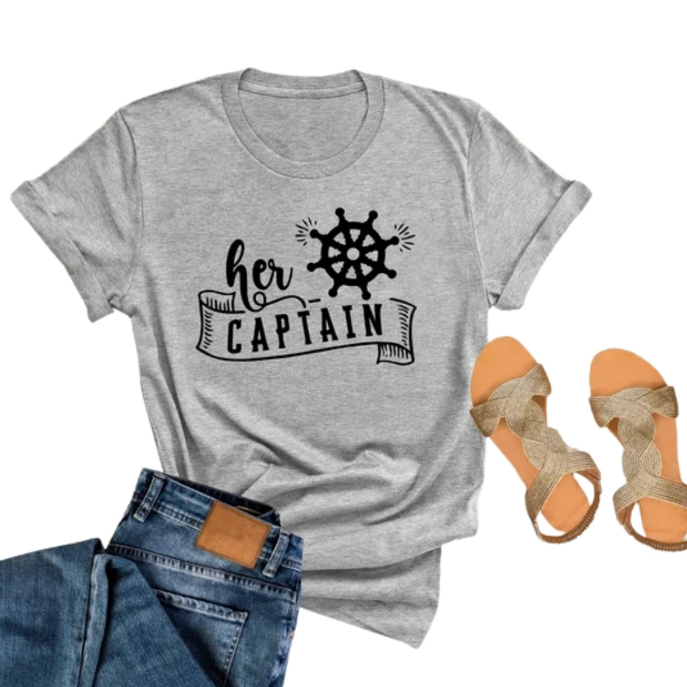His Anchor Her Captain Matching Cruise Couple T Shirt, Cruise Trip Matching His And Her Shirts ET0755