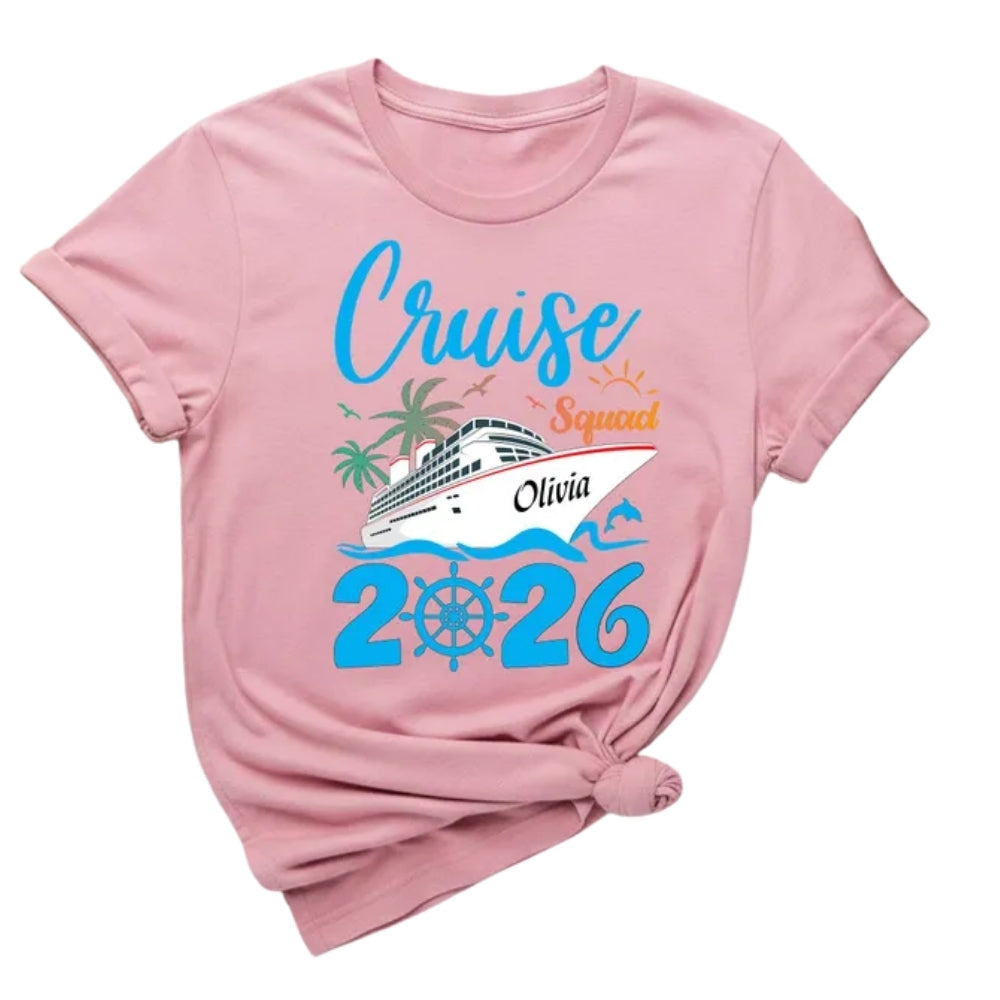 Personalized Cruise Squad Family Matching Shirts, Custom Name Cruise Vacation Family Shirts ET0204