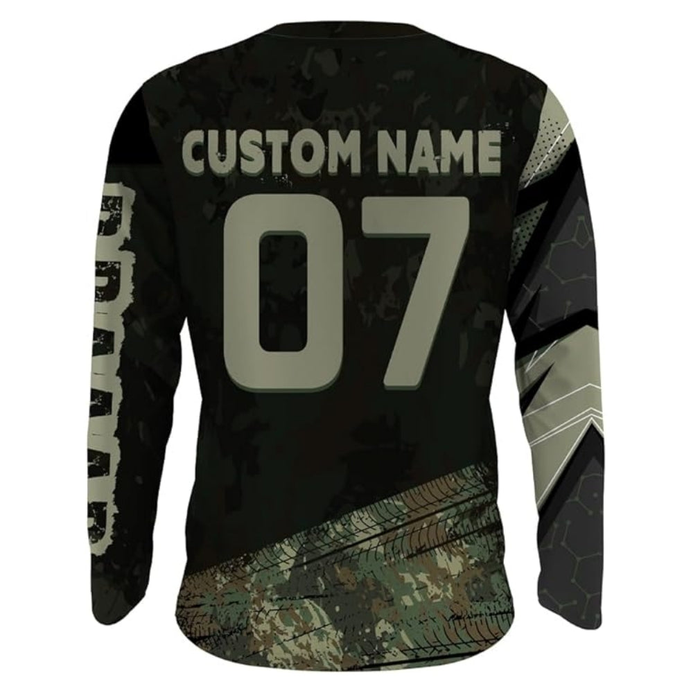 Custom Camouflage ATV Long Sleeve Jersey For Men, Custom ATV Racing Shirts MZ0048