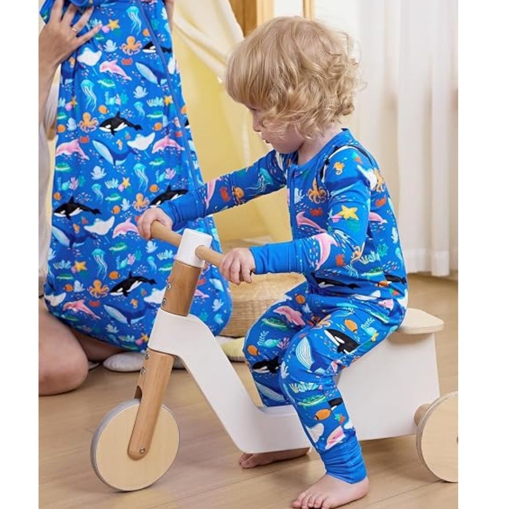 Blue Whale Shark Baby Romper Convertible Zippy, Ocean Baby Convertible Romper BB0365