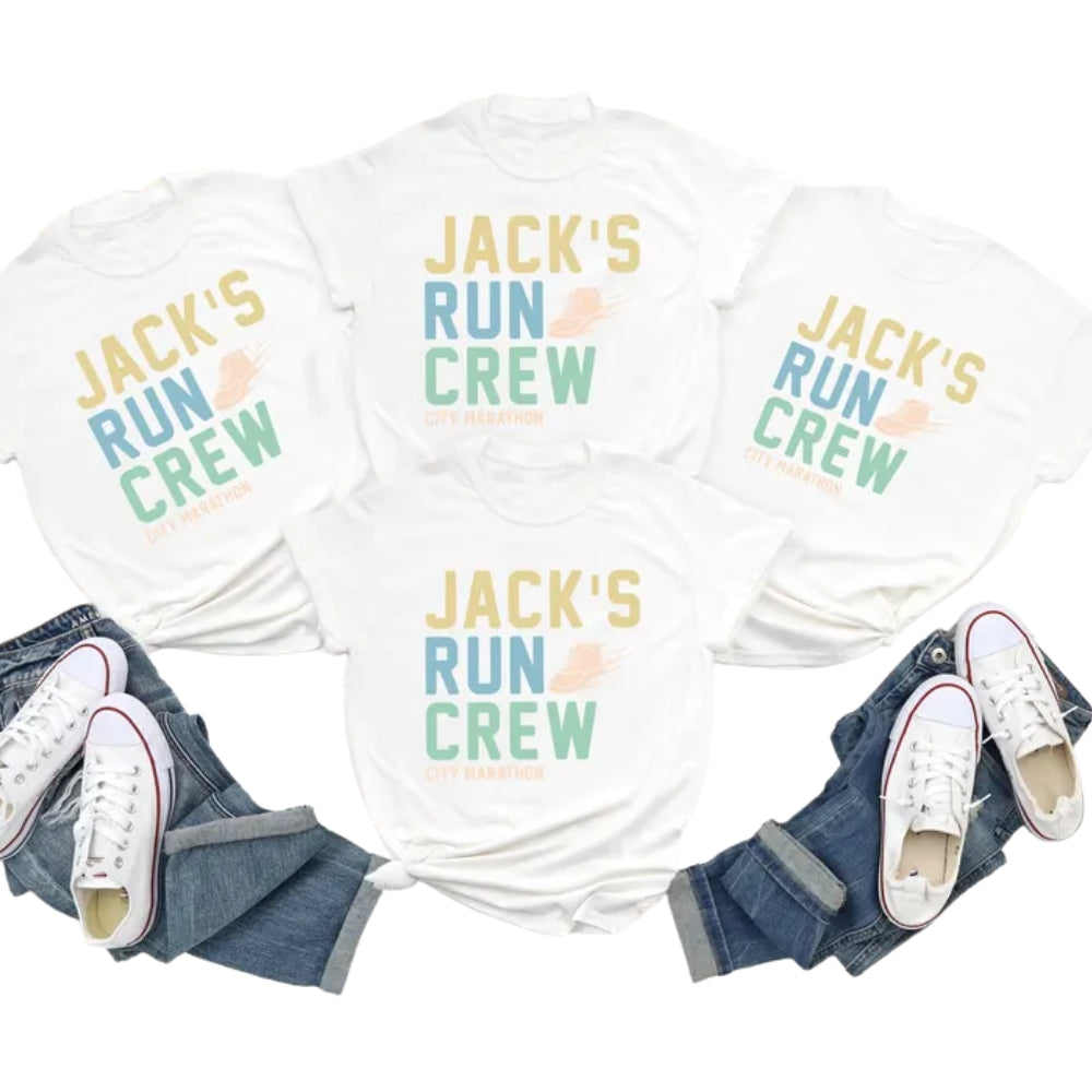 Custom Matching Run Crew Family T Shirts, Custom Family Marathon Support Shirts ET0607