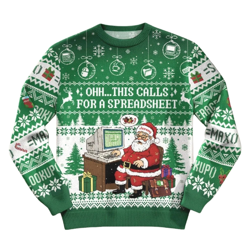 This Calls For A Spreadsheet Custom Name Accountant Ugly Christmas Sweatshirt, Custom Funny Accounting Xmas Sweater 2D1062