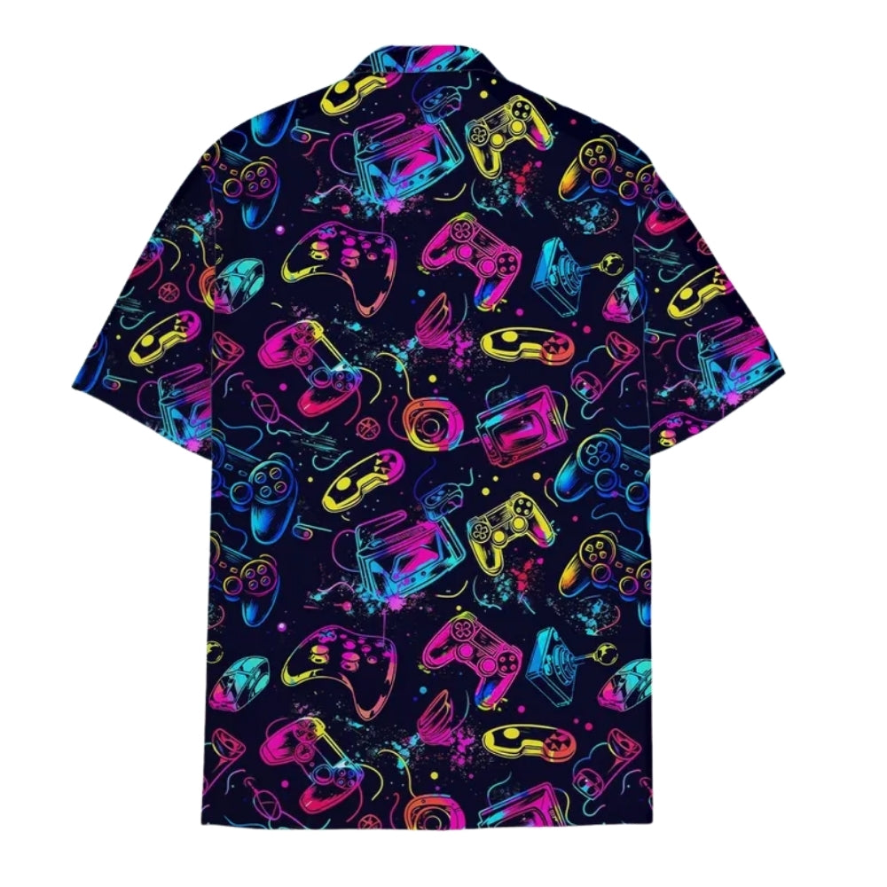 Neon Game Hawaiian Shirt For Men, Game Lover Hawaiian Shirts HE0304