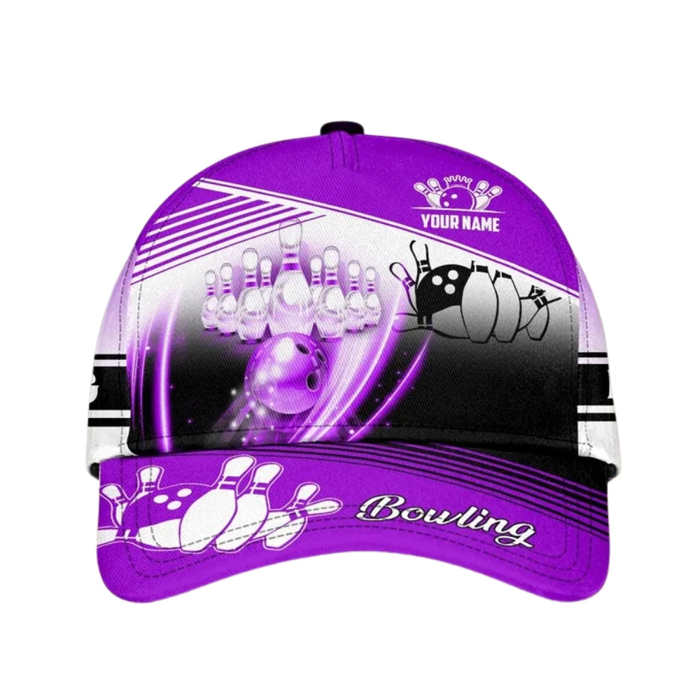 Custom Name Bowling 3D Baseball Cap, Custom Bowing Caps Hats For Bowlers CP0163