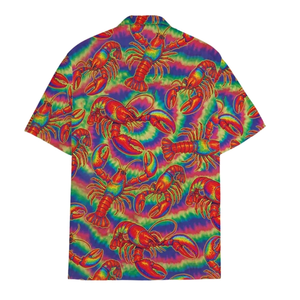 Lobster Tie Dye Hawaiian Shirt Men And Women, Lobster Hawaiian Shirts HE0305