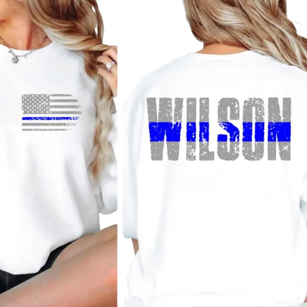 Custom Police Sweatshirt, Custom Thin Blue Line Hoodie 2D0660