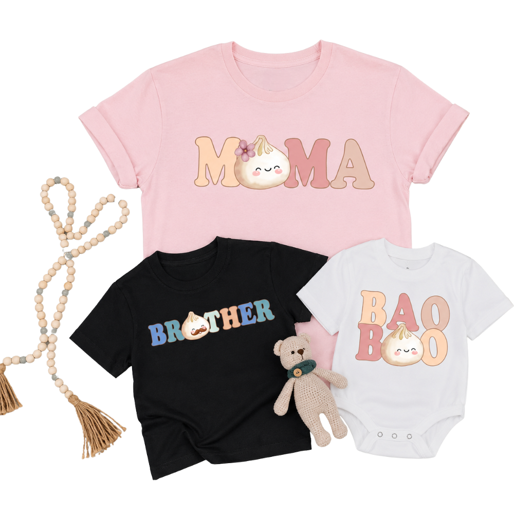 Bao Bao Baby Matching Dim Sum Pregnancy Announcement Family T Shirt, Baby Reveal Family Shirts ET1153