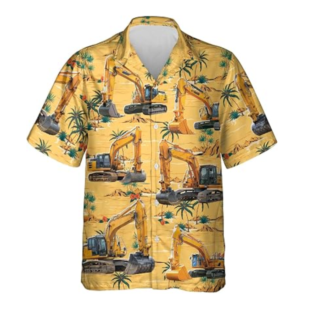 Excavator Tropical Hawaiian Shirt Men Women, Excavator Hawaiian Shirt HE0750