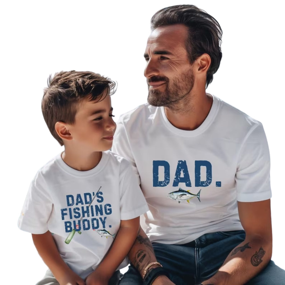 Dad Dad's Fishing Buddy Matching Father And Me T Shirt, Fishing Matching Daddy And Baby Shirts ET0999