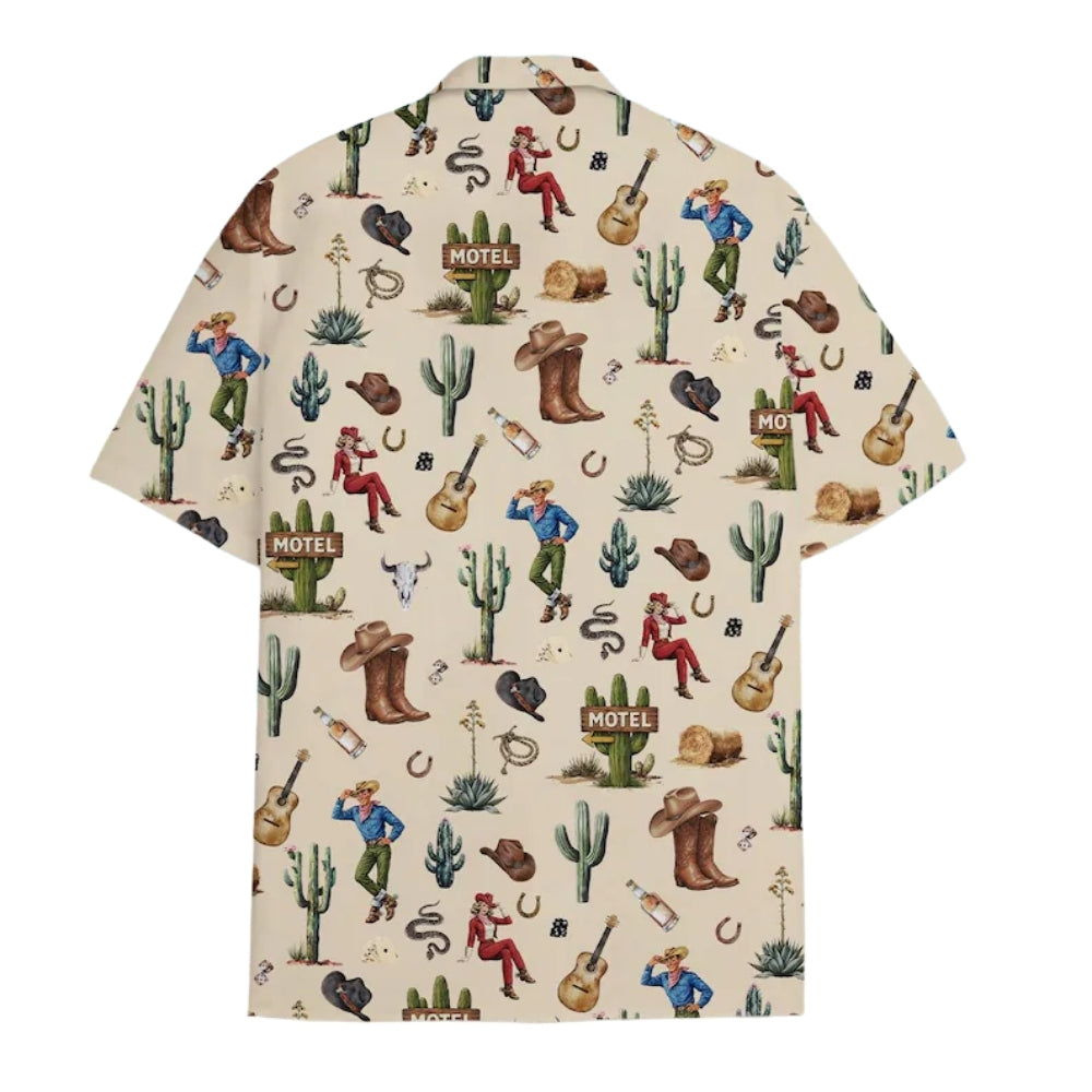 Vintage Cowboy Cowgirl Hawaiian Shirt For Men Women, Western Hawaiian Shirts HE0476