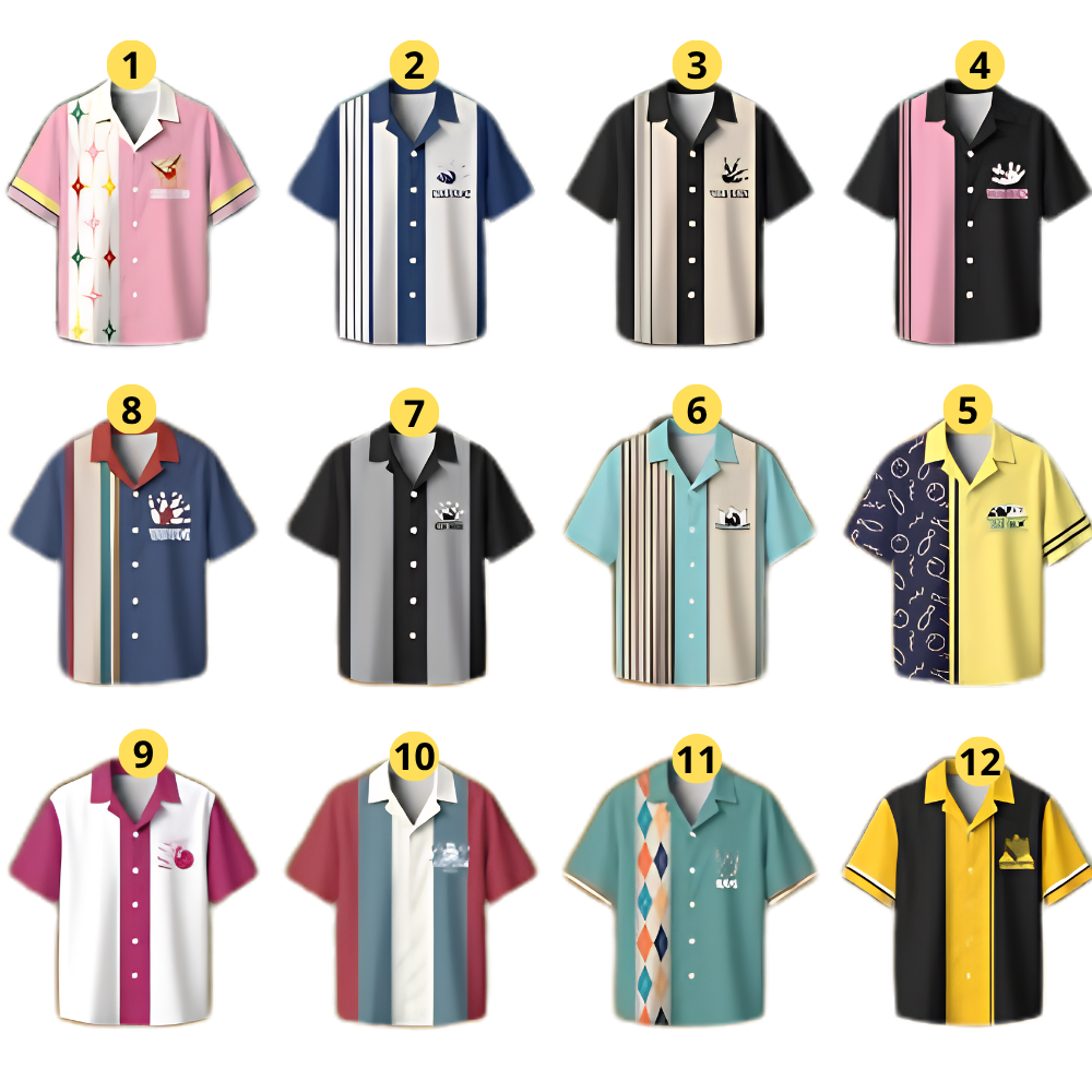 Custom Vintage Black Bowling Hawaiian Shirt For Men, Custom Team Bowling Shirts Vintage BE0236