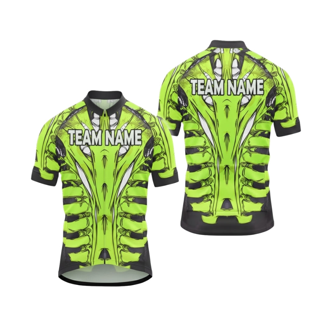 Custom Skeleton Red Cycling Jersey Short Sleeve For Men, Custom Skeleton Cycling Jerseys CG0527