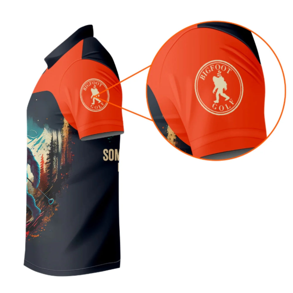 Not All Who Wander Are Lost Some Are Looking For Golf Balls Custom Sasquatch Retro Golf Polo Shirt Men, Custom Bigfoot Funny Golf Shirts GZ0231