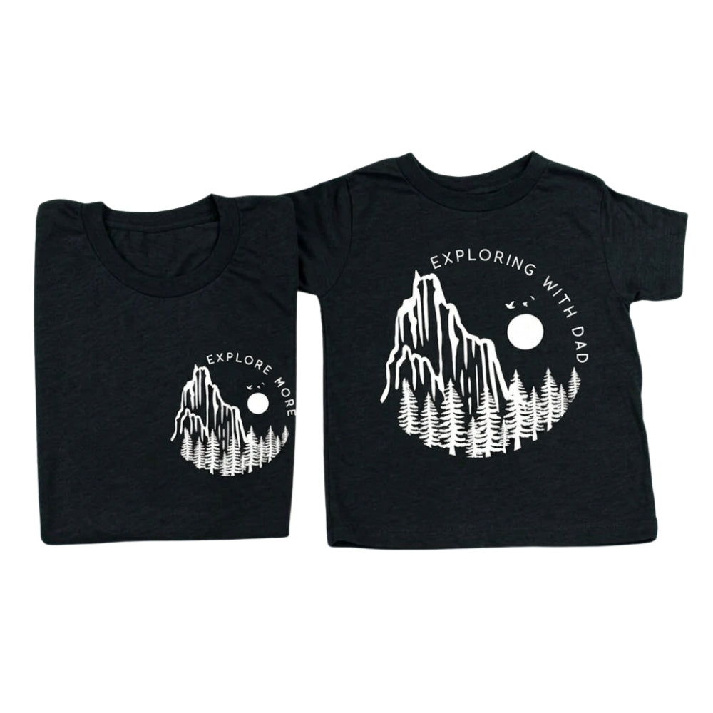 Explore More Exploring With Dad Matching Hiking T Shirts, Camping Hiking Matching T Shirts For Daddy And Me ET0927