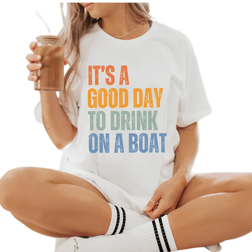 It's A Good Day To Drink On A Boat Matching Retro Cruise Family T Shirts, Funny Cruise Trip Matching Shirts For Family ET0611