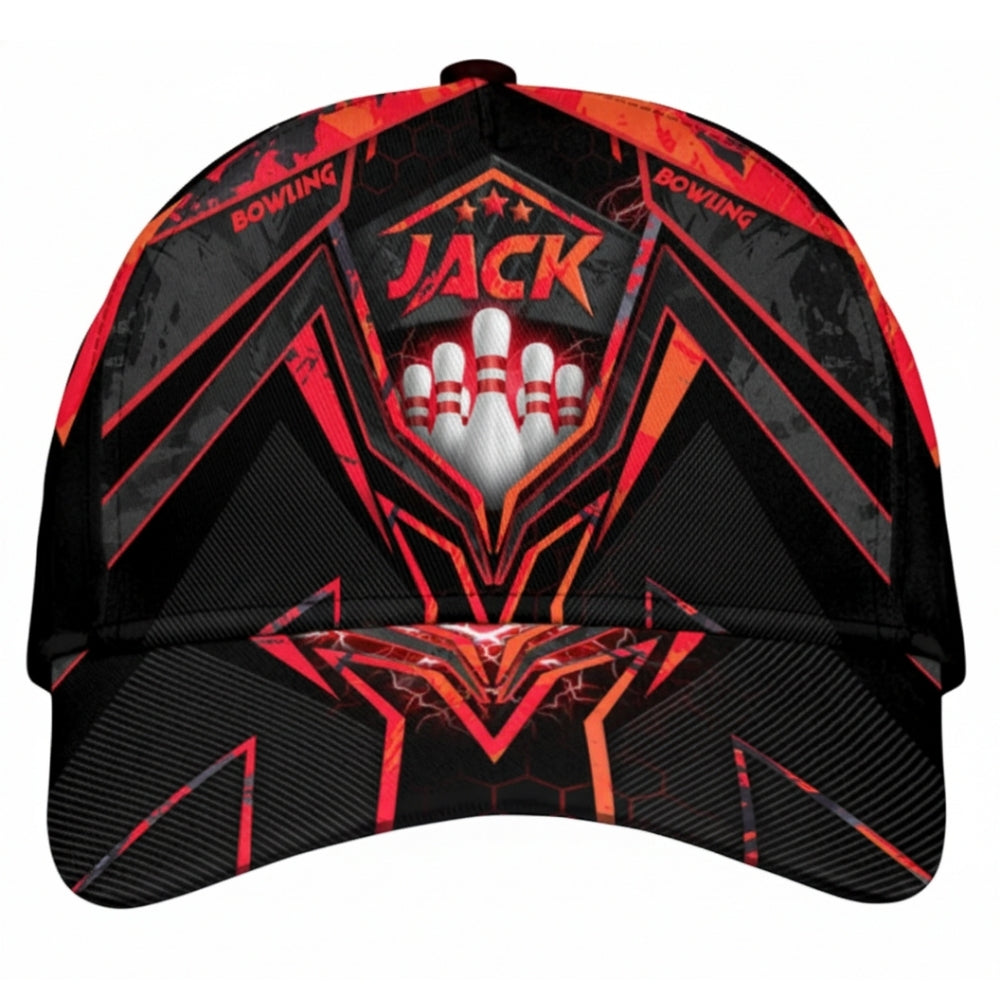 Custom Bowling Grunge 3D Printed Baseball Cap, Personalized Bowling Players Cap Hat CP0426