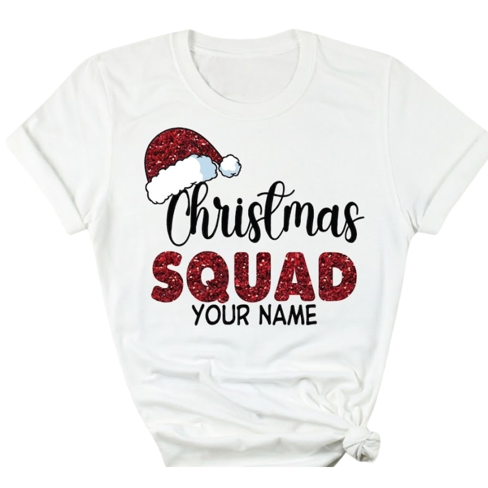 Personalized Christmas Crew Family Matching T Shirt, Custom Christmas Family Shirts With Name ET1180