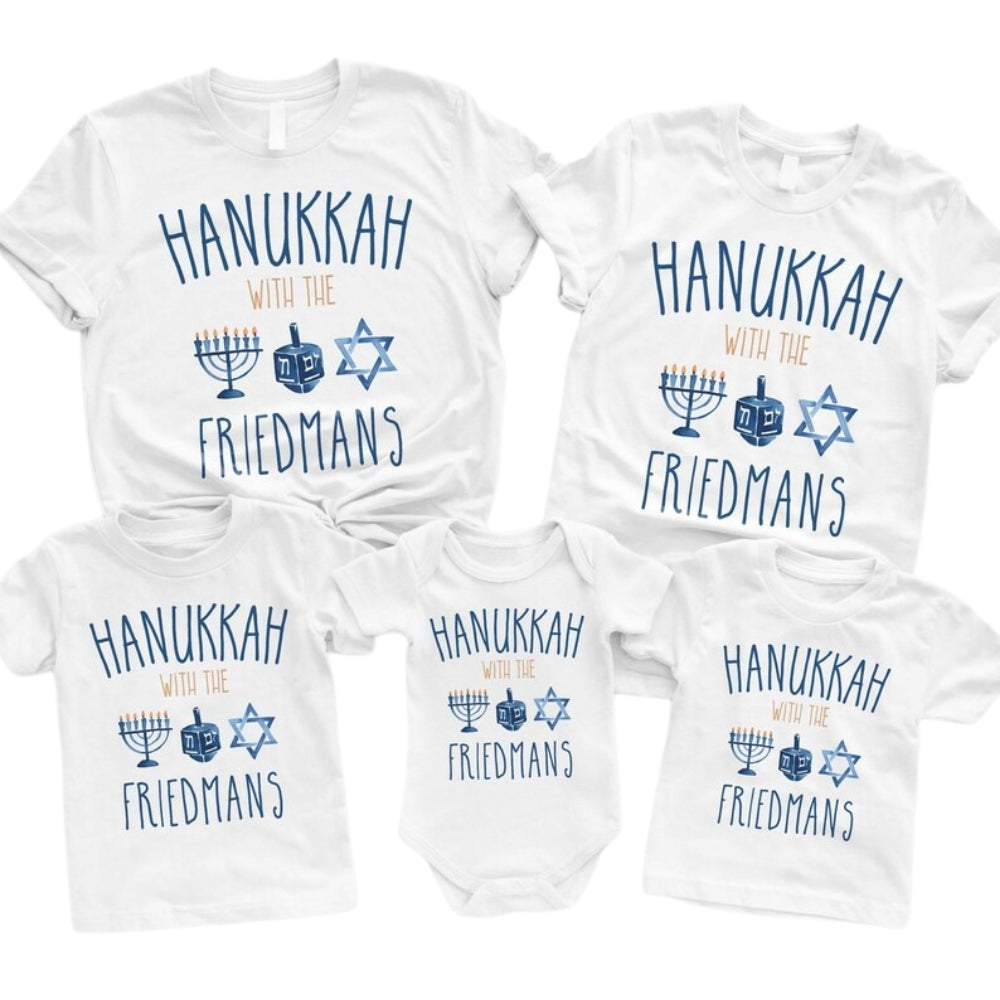 Custom Hanukkah Matching Family T Shirt, Personalized Matching Family Hanukkah Shirts ET0615