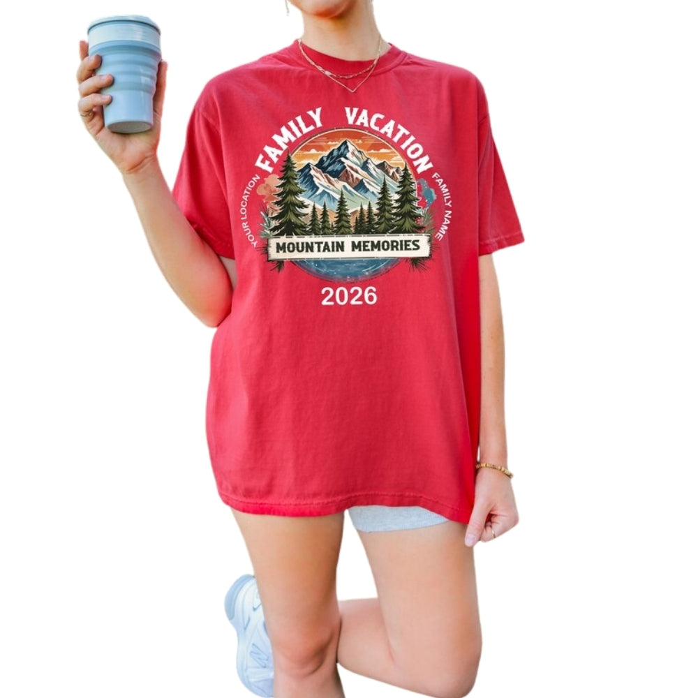 Family Vacation Mountain Memories Custom Matching Family T Shirts, Custom Vacation Matching Shirts Family ET0342