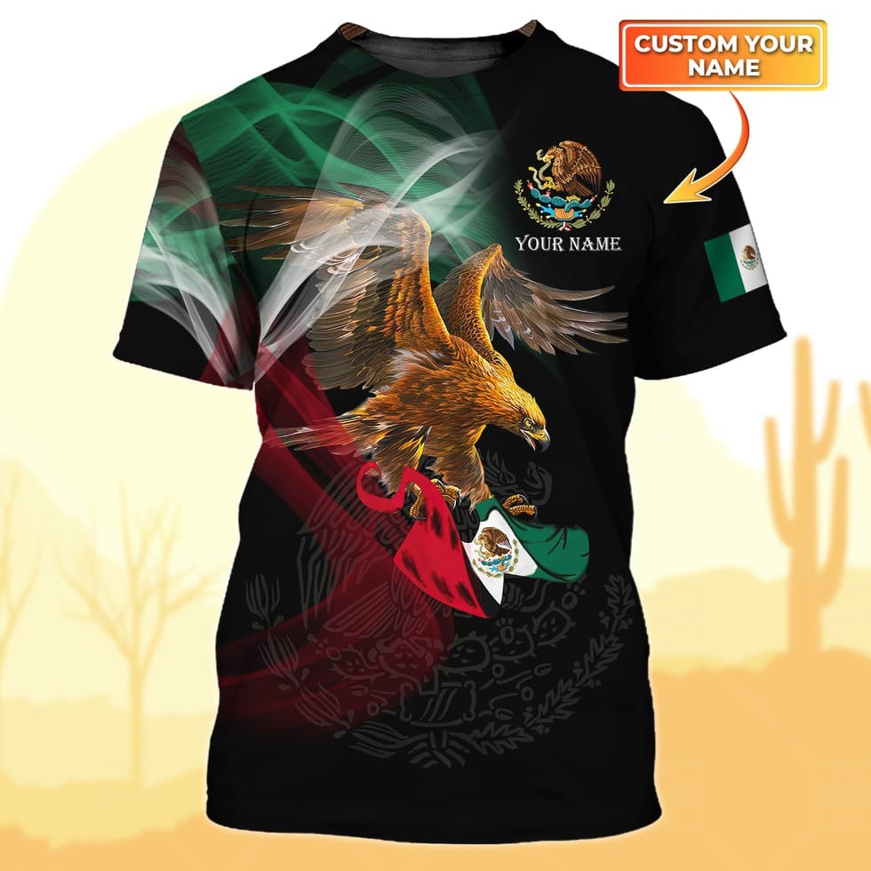 3D All Over Print Mexico Shirt, Eagle Pride Mexico Shirt, Mexico Smock Tshirt, Mexican Shirt For Woman TO0766