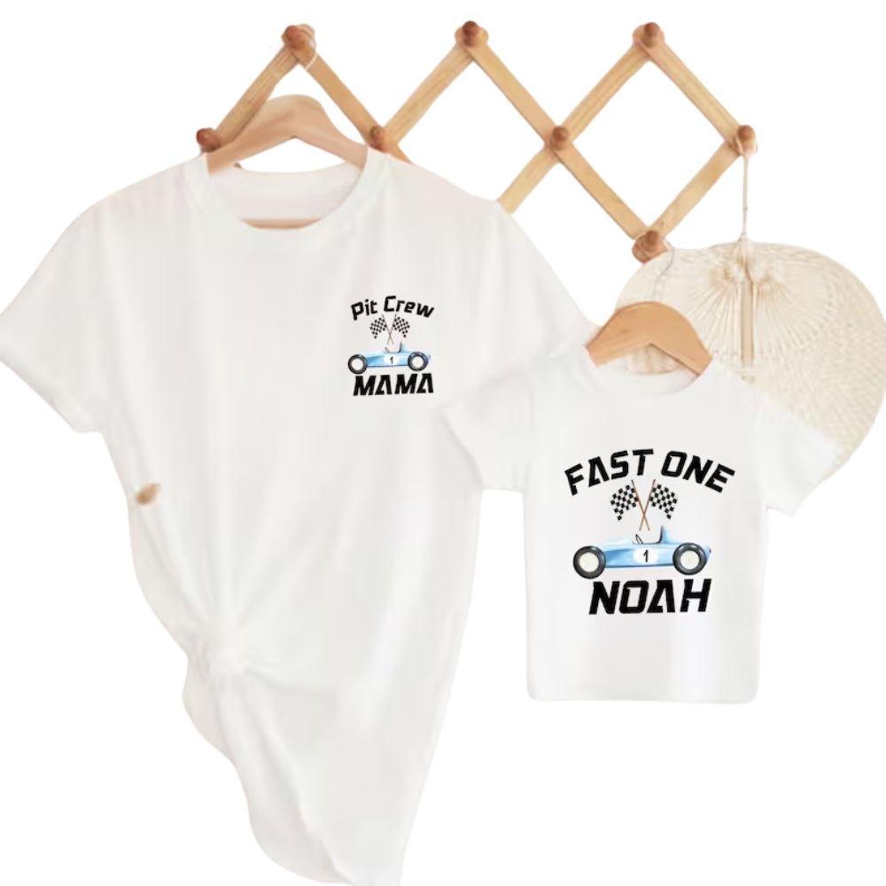 Fast One Pit Crew Custom Matching Family 1st Birthday T Shirts, Custom First Birthday Shirts For Family ET0068